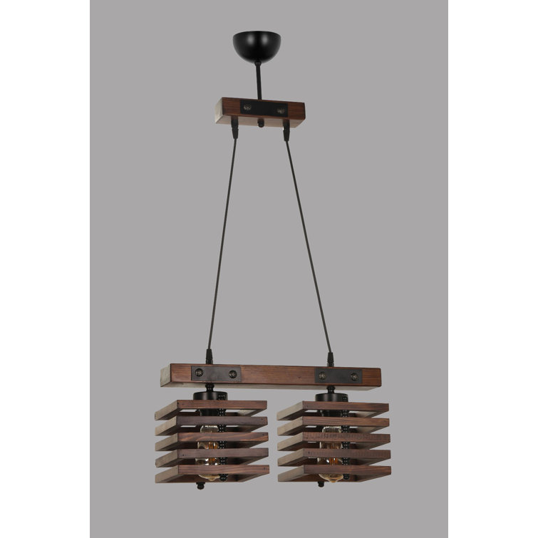 Union Rustic Kodi 2 Light Kitchen Island Square / Rectangle Pendant